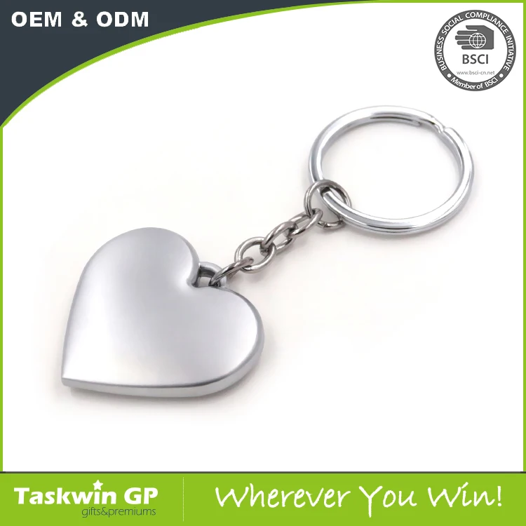 New Design Personalized Heart Shaped Metal Key Chain Keyring Blank Love Keychain