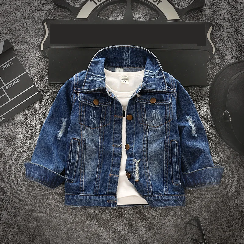 Новая модель детской джинсовой одежды, детские куртки из денима для мальчиков и девочек