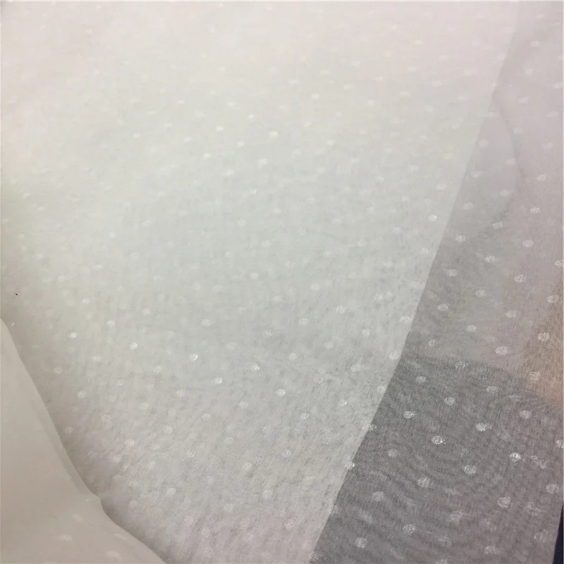 Silk organza fabric pure silk fabric transparence silk fabric with dot printing for wedding dress