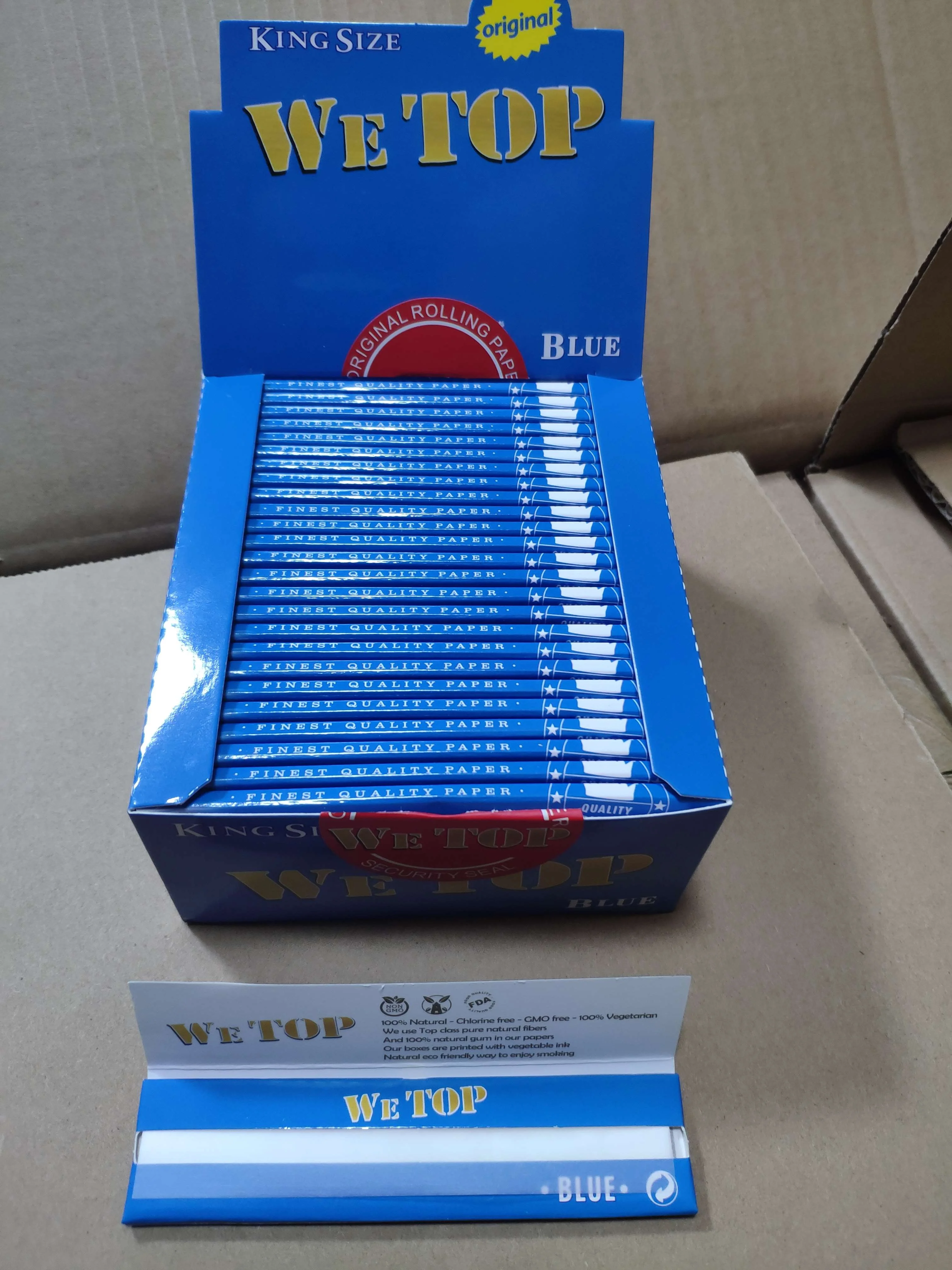 WE TOP rolling papers white rice paper king size slim 40 leaves per booklet, OEM available