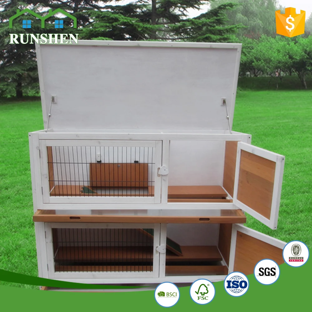 Indoor Wooden Rabbit Hutch Open Roof Bunny Cages Guinea Pig Cat House Factory Custom Cheap Pet Cages Houses Product