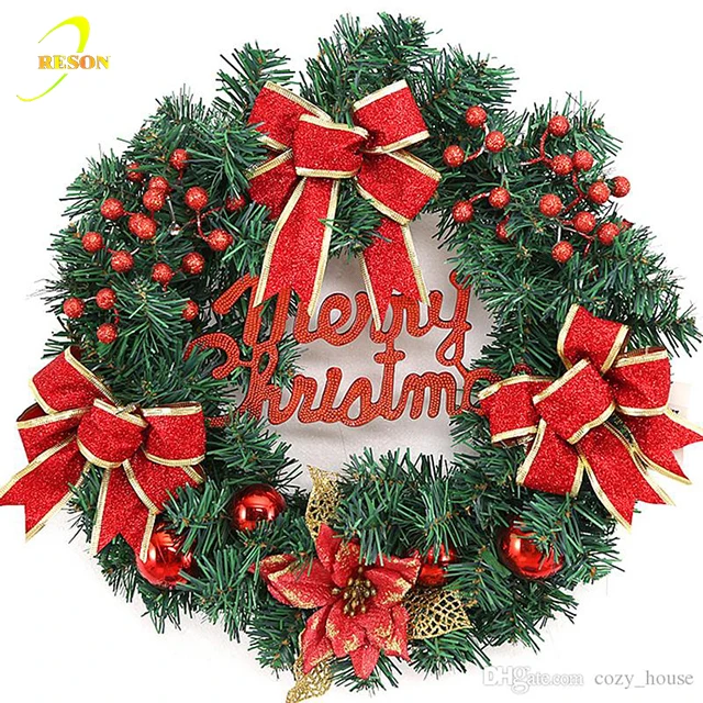 Висячие дверные украшения из пвх мишура Рождественское украшение венок