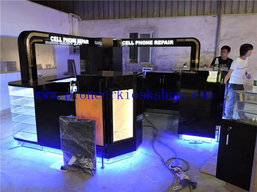 
Pioneer Custom Mobile Phone Case Display Showcase Stand Cell Phone Kiosk Cellphone Shop Counter Design 