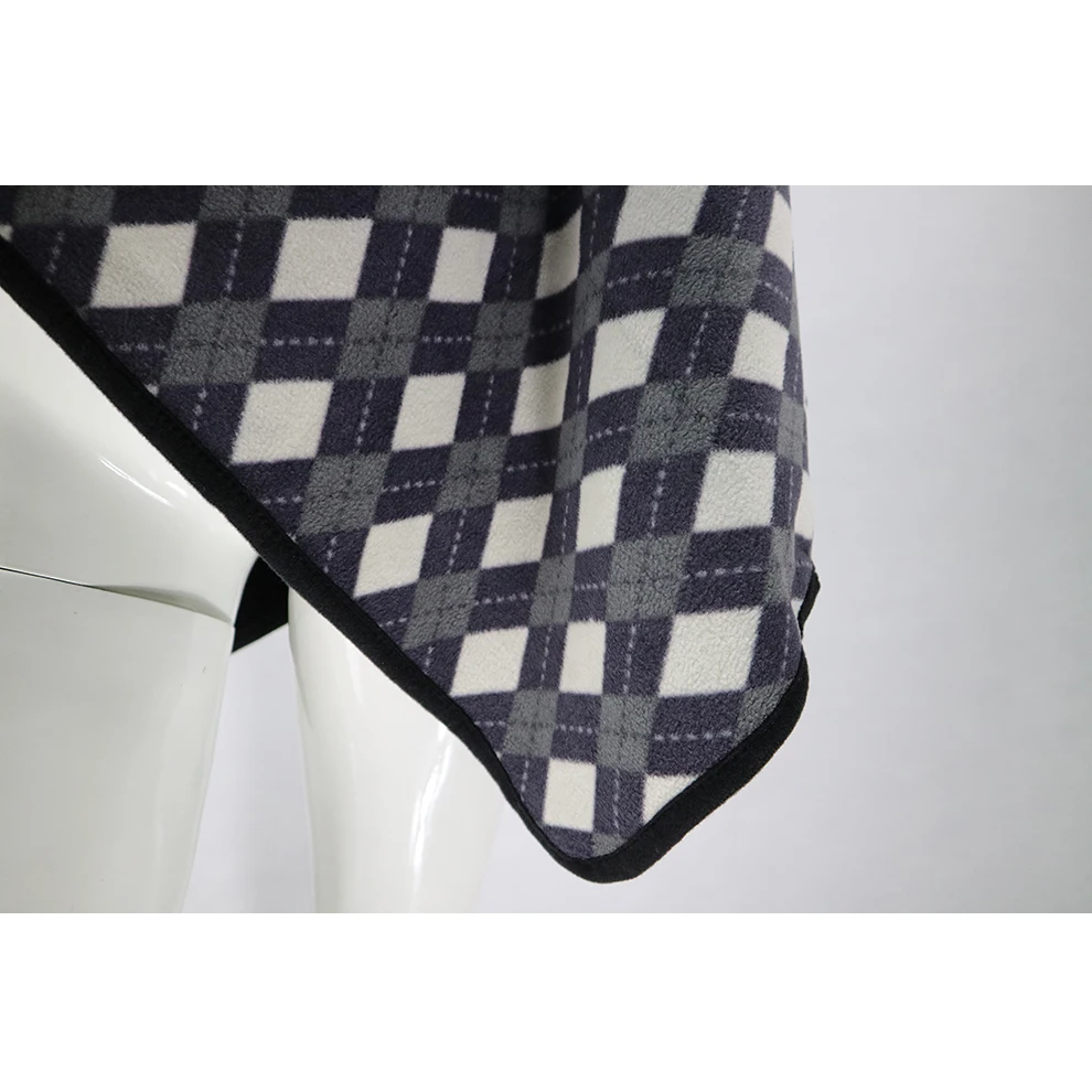 Luxury plaid printed manta wool blanket