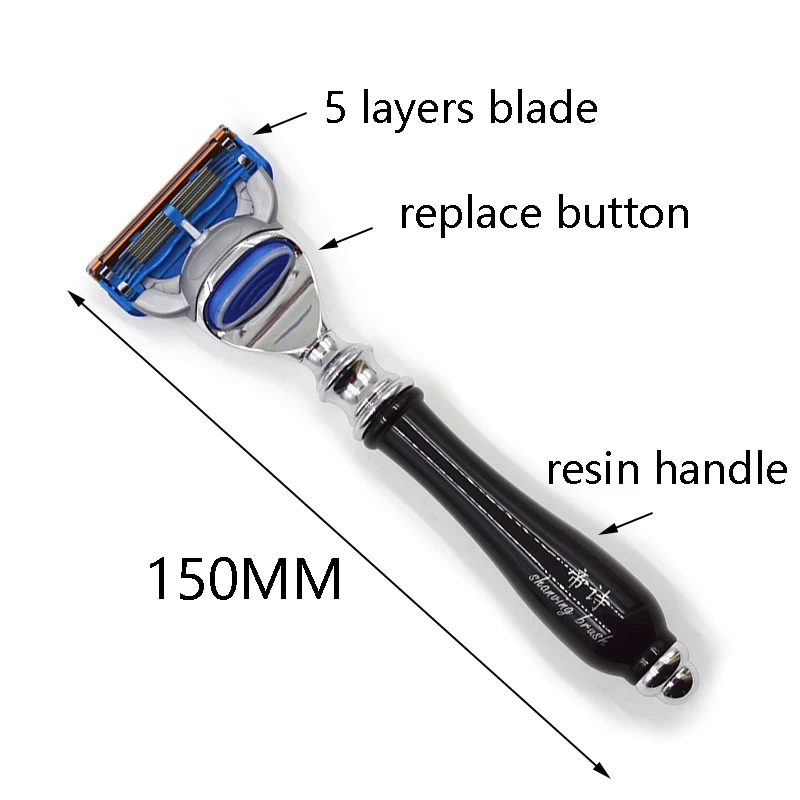 Dishi craft resin handle 5 layers shaving razor blade for man safety shaving razor