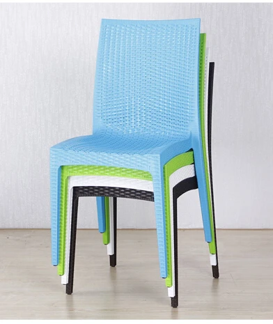 Free Sample Stackable Cheap Patio Garden Set Rattan Dining Table and Chair Design Stackable Outdoor Plastic Dining Garden Set