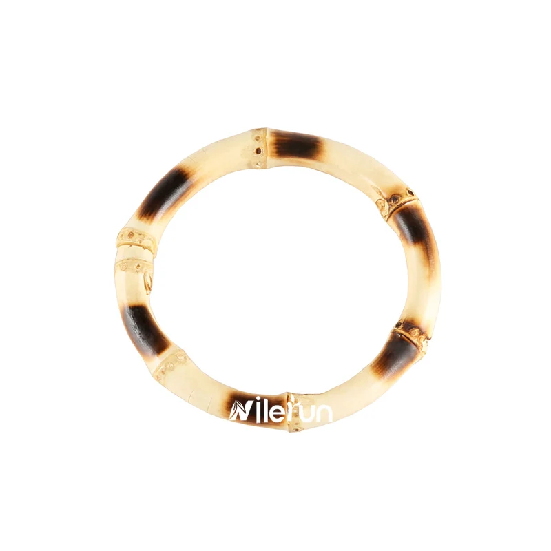 Round circle bamboo root connecting ring door window curtain drawer ring pull bamboo napkin ring