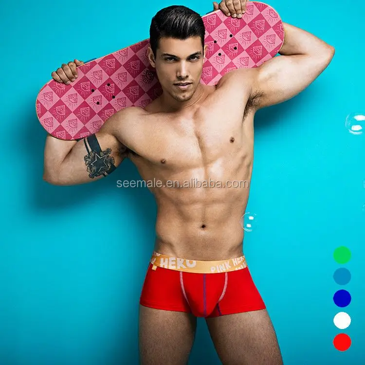 Cotton Breathable Boxers Briefs Pink Hero,Mens Underwear Factory In zhongshan