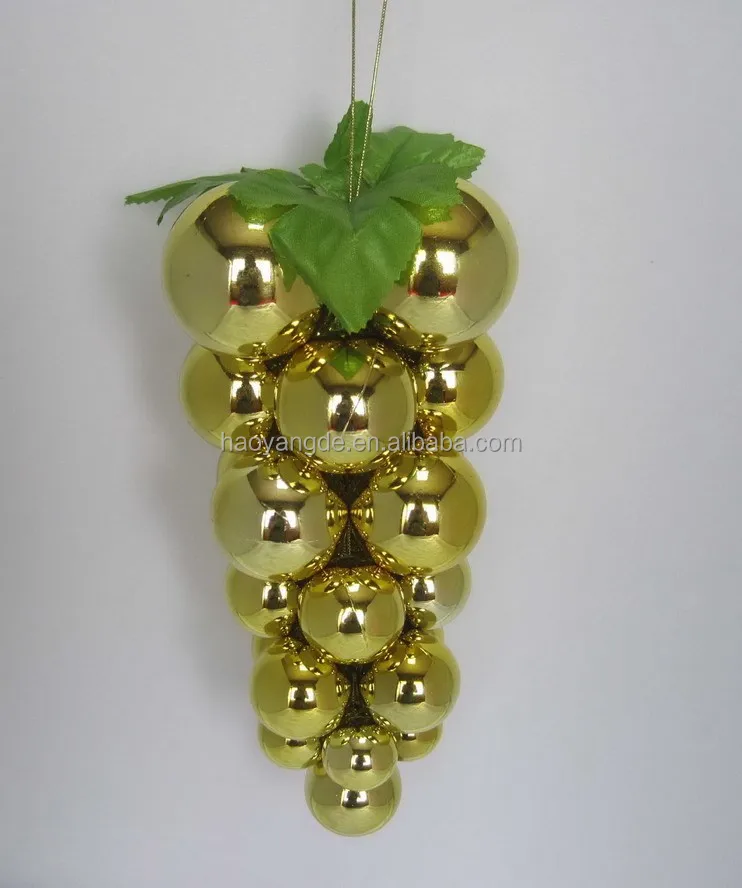 Plastic christmas ball ornaments bunch of grapes shape balls