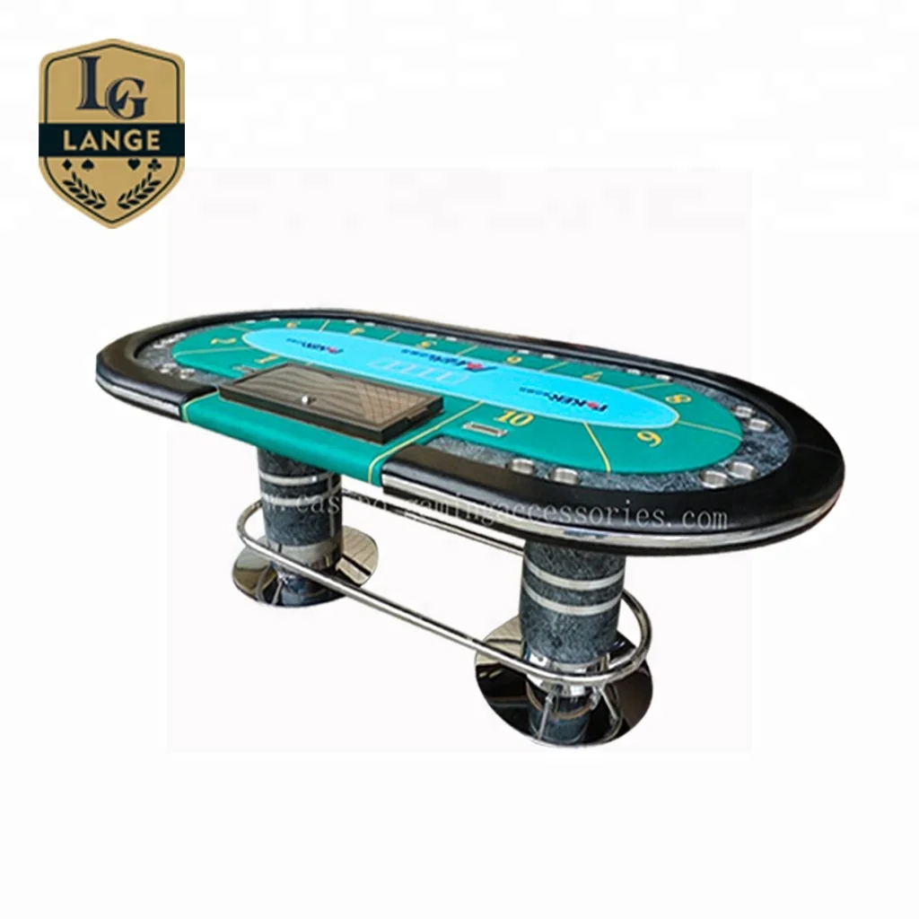 Custom Design Texas high quality Poker Table with Racetrack and Pedestal Legs