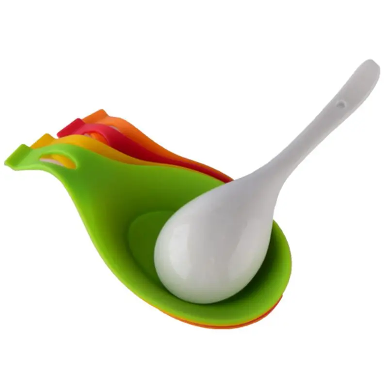 
Lixsun Food Grade Silicone Cooking Kitchen Spoon Rest Utensil Spatula Holder On Pot Cooking Tool 