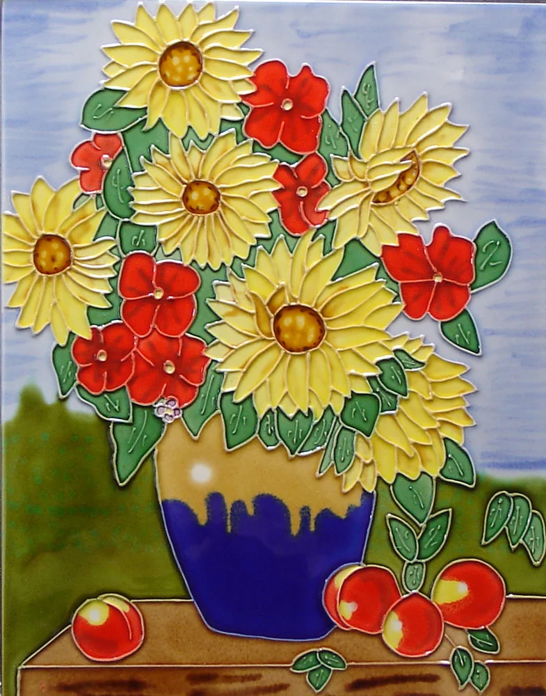 
hand painted ceramic tile picture 