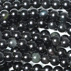 Натуральный гладкий черный обсидиан для изготовления ювелирных изделий, поделок ручной работы, бусины из черного обсидиана