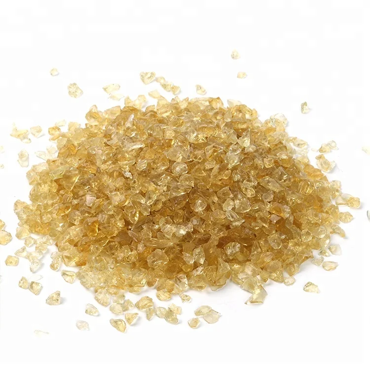 3-5mm high luminosity crystal yellow crushed glass gravel for fire pit fireplace DIY resin artworks epoxy painting decoration