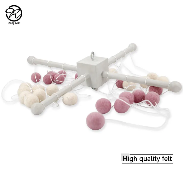 Войлочные игрушки, мобильная гирлянда, Декор, шерстяной войлочный шар, мобиль для детской кроватки, мобиль с красочными шариками