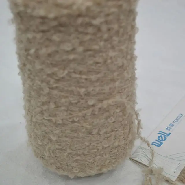 Computerized twisting machine crochet knitting 1/5.6 nm spangle fancy yarn big-belly with boucle yarn cheap price