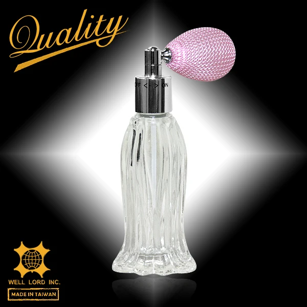 Vintage design empty 50mL/100mL perfume glass bottle with bulb atomizer empty perfume bottles