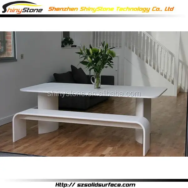 Contemporary cafe bar acrylic solid surface ceramic tile top dining table