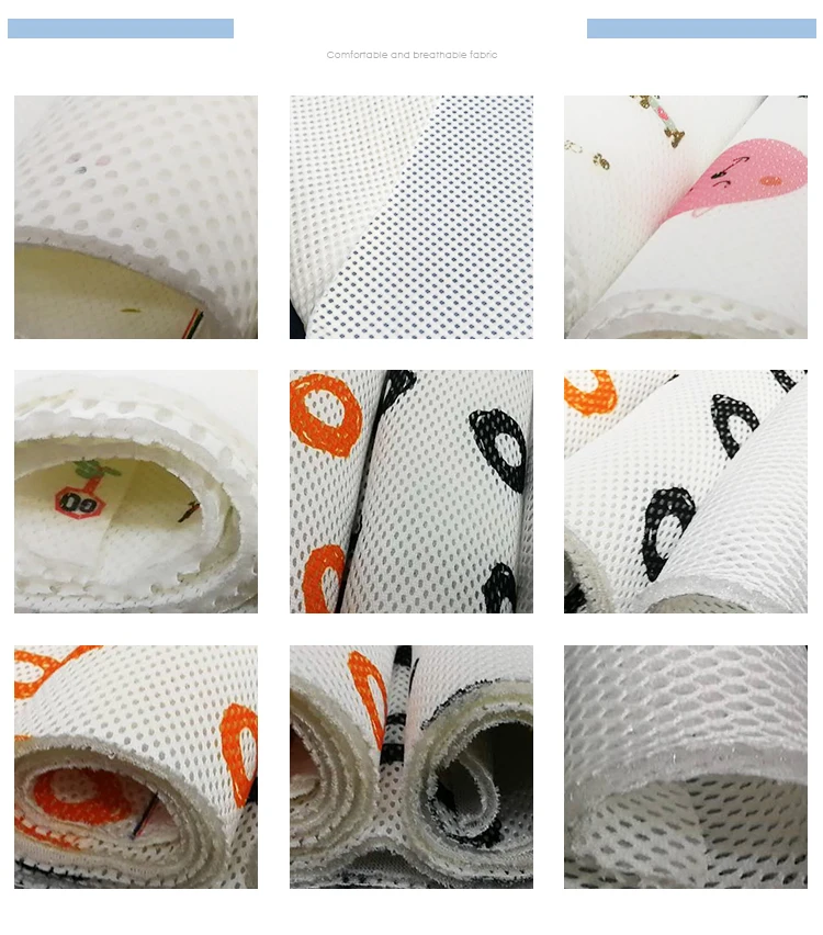0.5-1cm printed 3d air sandwich mesh fabric  100%polyester custom Bedding fabric for mat  mattress