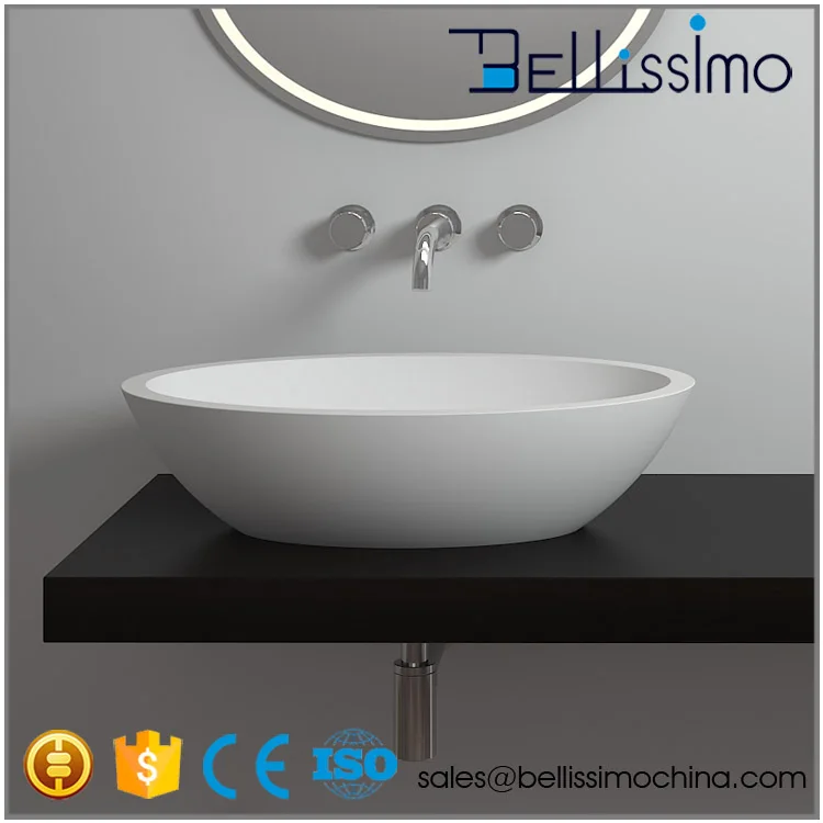 Bellissimo solid surface sink bathroom oval basin factory basin manufacture BS-8302