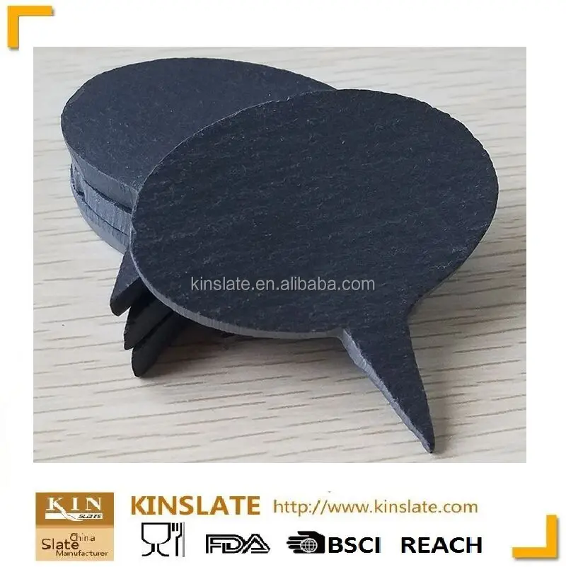 plate accessory 100% Natural Stone cheese marker 6.5 x 6.5 cm slate cheese marker set of 5