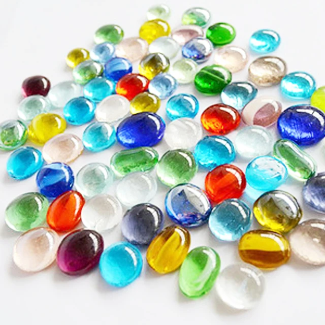 wholesale large colored decorative round glass gem stone for vase filler home decoration