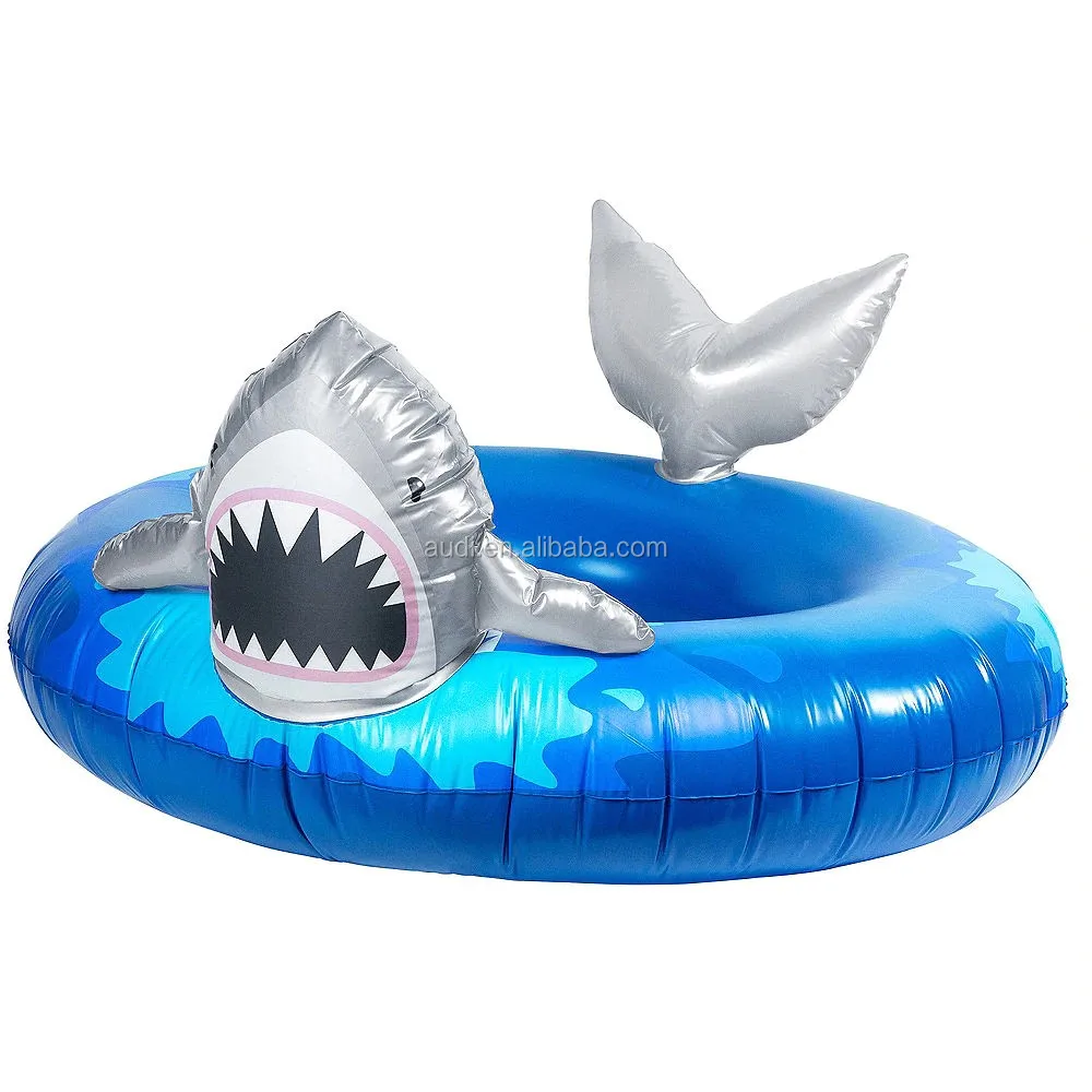 Shark-shaped Inflatable Baby Swimming Ring Inflatable Round Shark Pool Float