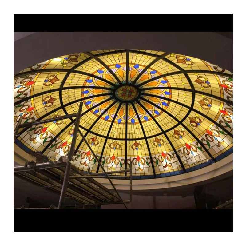 Top grade colourful stained glass ceiling dome customize for home decorate