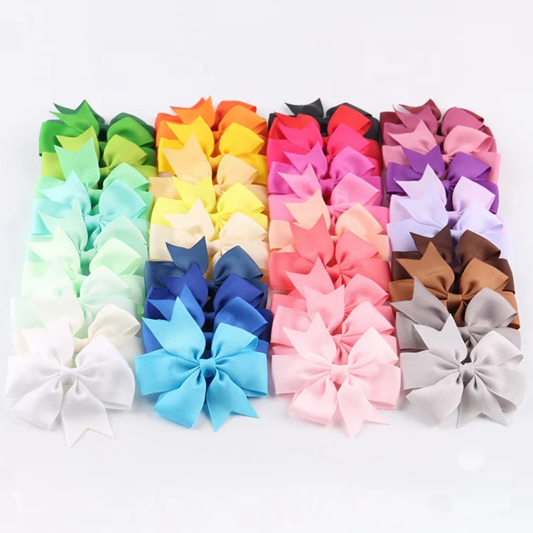 
Factory price Ribbed fishtail spring women s hair accessories 40 colors bow hair pin kids 