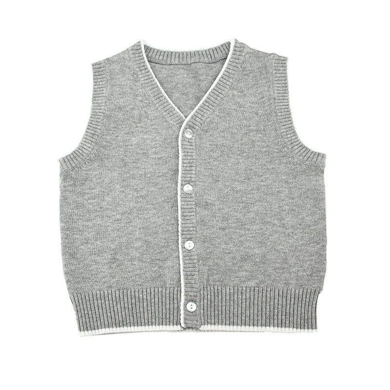 British stylish baby boys v neck grey color school uniform sweater vest