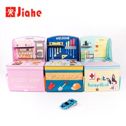 Custom Wholesale Lovely Pink Collapsible Storage Box Decorative Home Kids Toy Foldable Fabric Storage Box