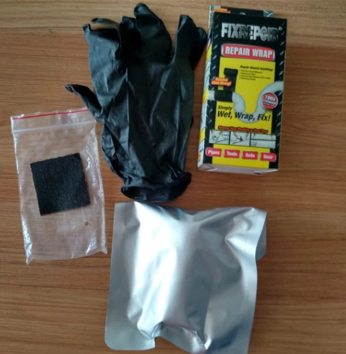 Automobile exhaust pipe heat repair wrap tape for motor vehicle tail pipe