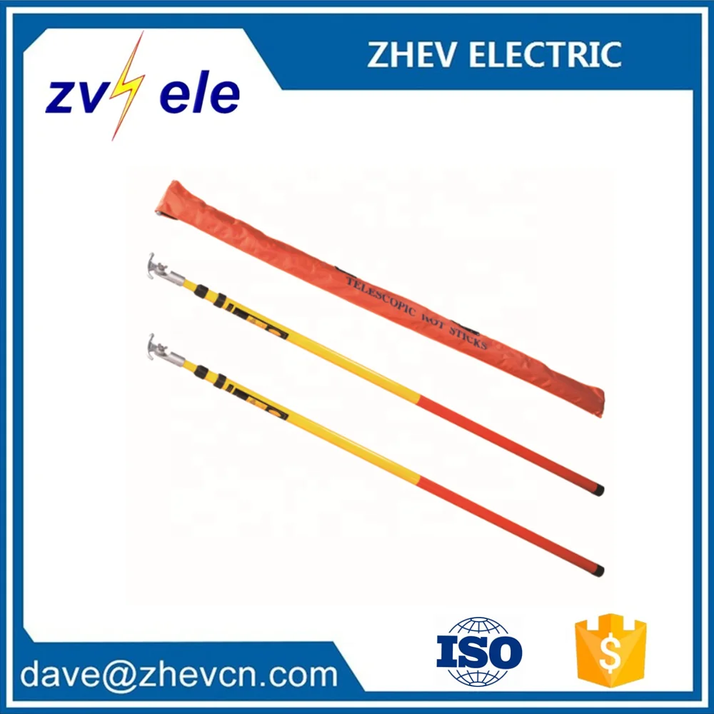 Adjustable Link 6M Hot Stick With Fiberglass Hook 35KV