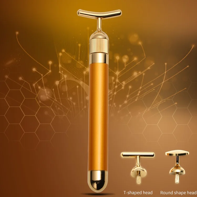 3 In 1 Skin Care Set Facial Wrinkle Removing Face Eye Neck 24k gold energy Massage Wand