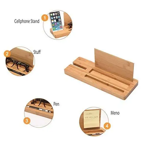 
Bamboo Office Supplies Desktop Storage Box Stationery Solid Wood Pen Holders,Mobile Phone Stand Wood Pen 
