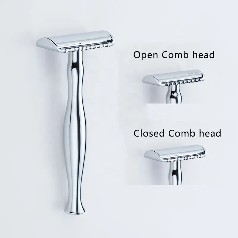 New design  two use safety razor with one side in open comb and one side in closed comb double edge safety razor