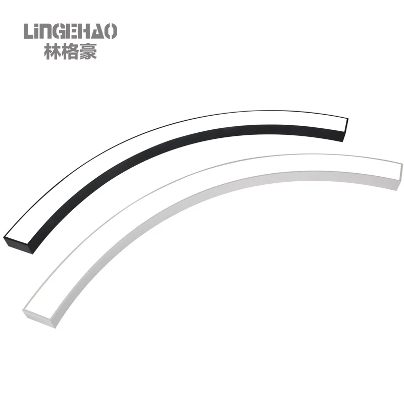 High quality aluminum arc curve arc ellipse large LED combination chandelier with customized shape volume width