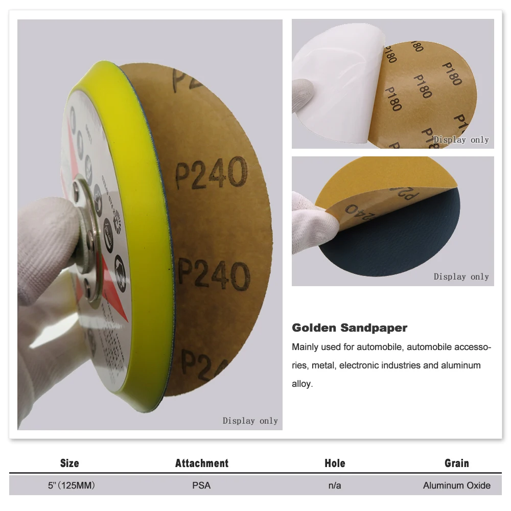 5Inch Golden Sandpaper Self Adhesive Abrasive Paper