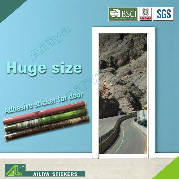 Customized Unique Cheap Waterproof Easy Peel Self Adhesive Decorative 3D Door Sticker