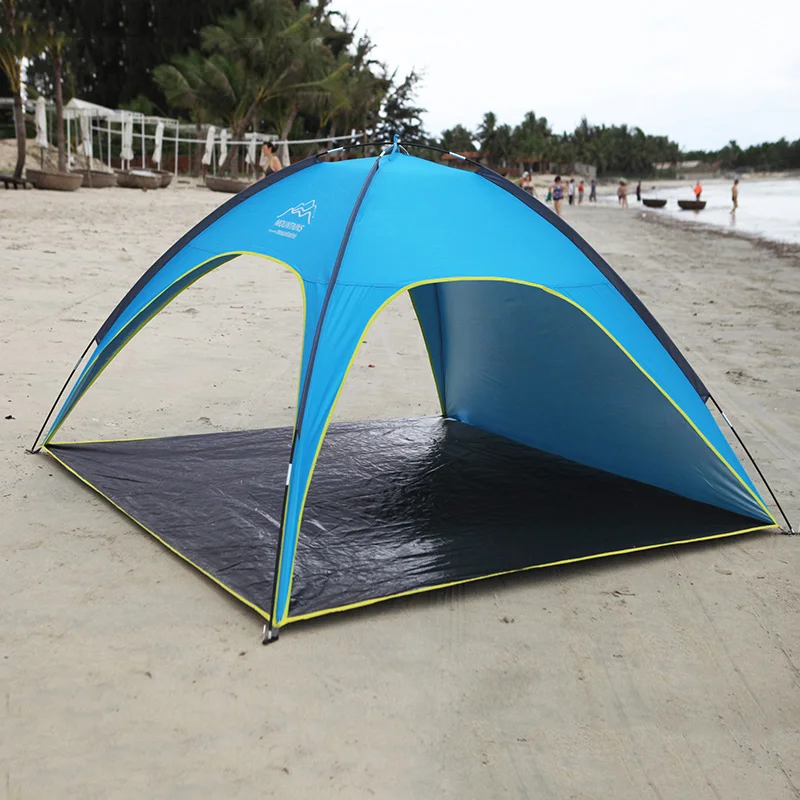 4 People Beach Tent Ultralight Beach Camping Tent Sun Shelter Large Outdoor Folding Awning Tenda Wind-resistant Tente Anti-UV