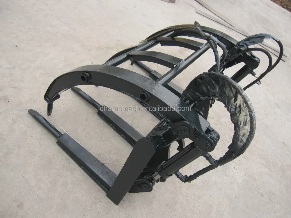 farm tractor front end loader with log grapple