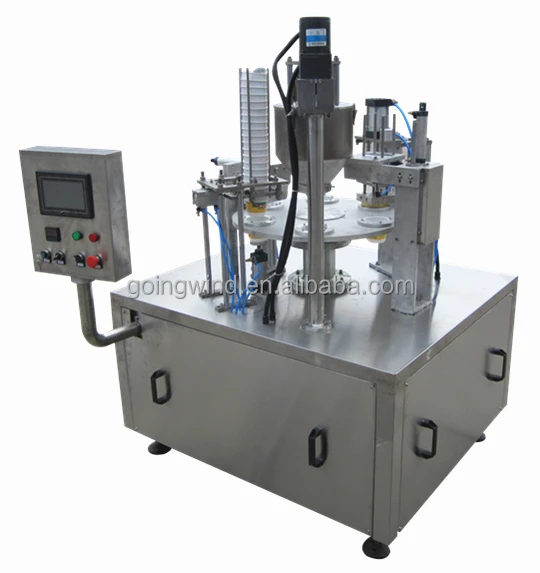 Automatic 2 head cup filling sealing machines auto plastic cups water jelly jam yogurt packaging machine cheap price for sale