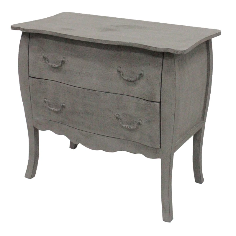 Luckywind FSC Popular Distressed Grey French Commode Chest of Drawers