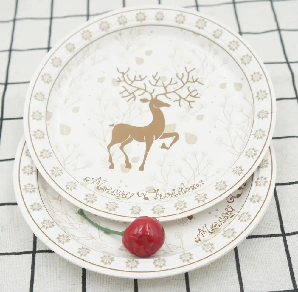Christmas theme party kids decoration/birthday printing paper plate