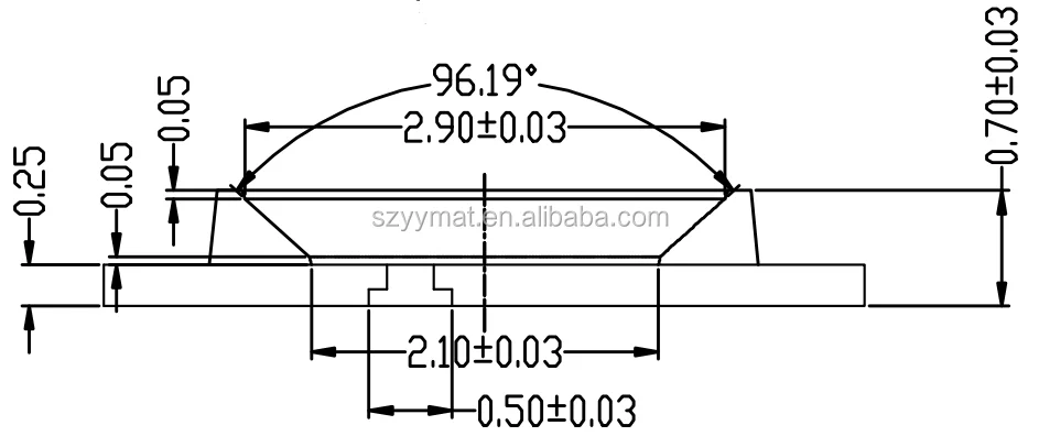 Высокое качество ce rohs настраиваемый китайский 2835 SMD LED 0,2 w с 28-30lm