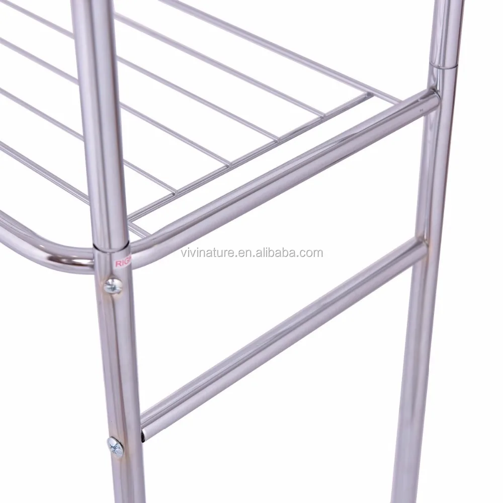 
Over The Toilet Storage Bathroom Space Saver 3 Shelves Floor Paper Holder 