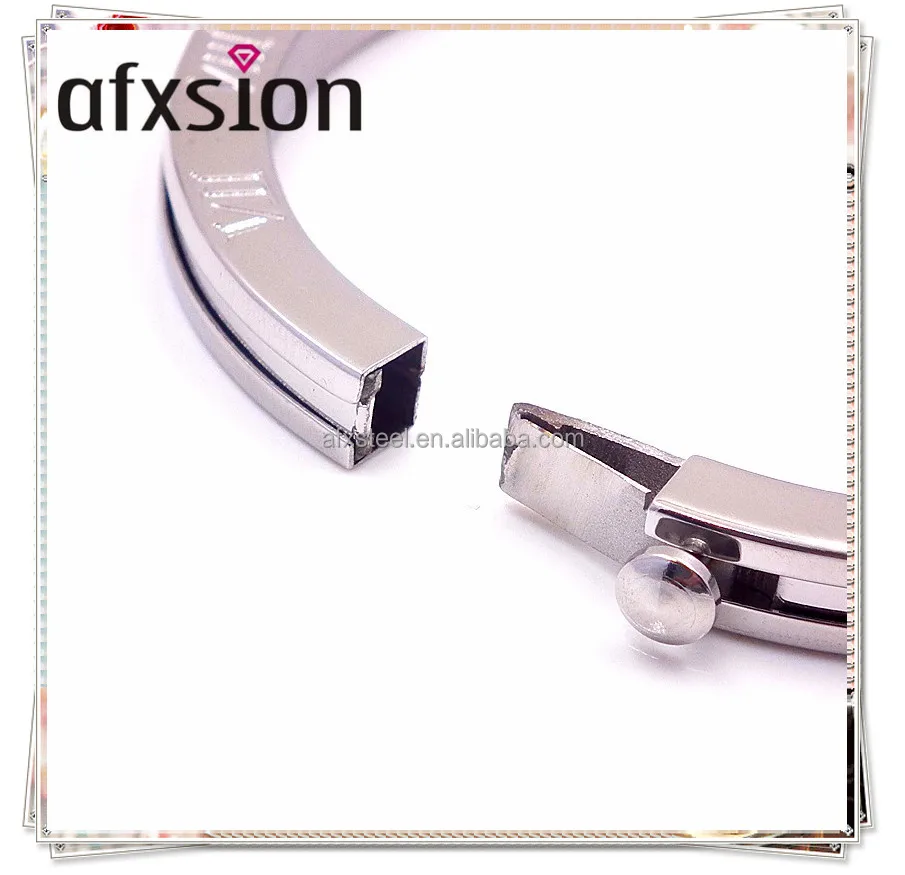 New Roman Numbers cufflink type bangle bracelets 316l stainless steel jewelry silver /gold /rose gold bracelets and bangles
