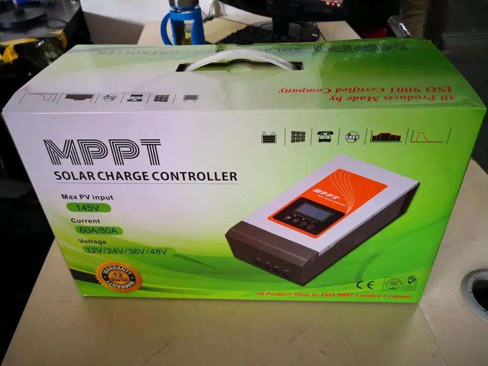 MUST Solar New MPPT 12/24/36/48V 60A 80A Solar Charger Controller with LCD Display
