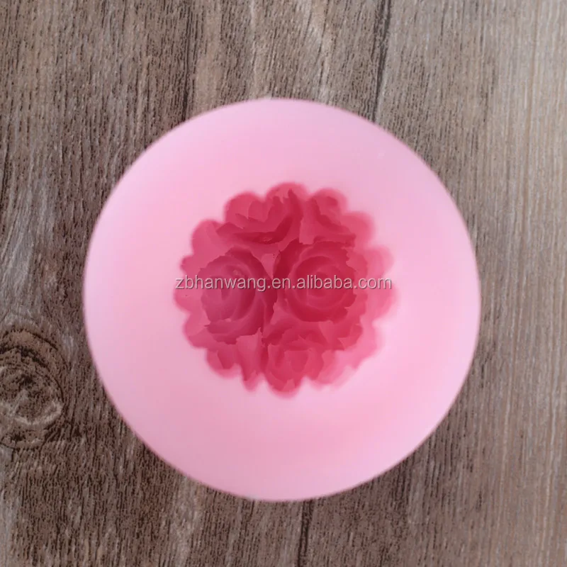 H0126 Handmade Silicone Mould 3D Roses Candle Mold