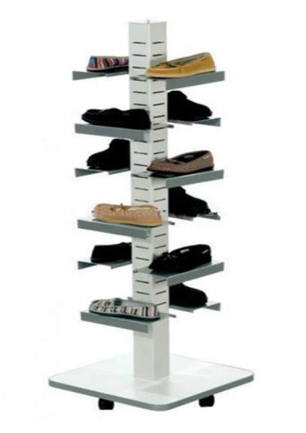 Wholesale Custom Metal New Design Rotating Free-standing Shoes Rack